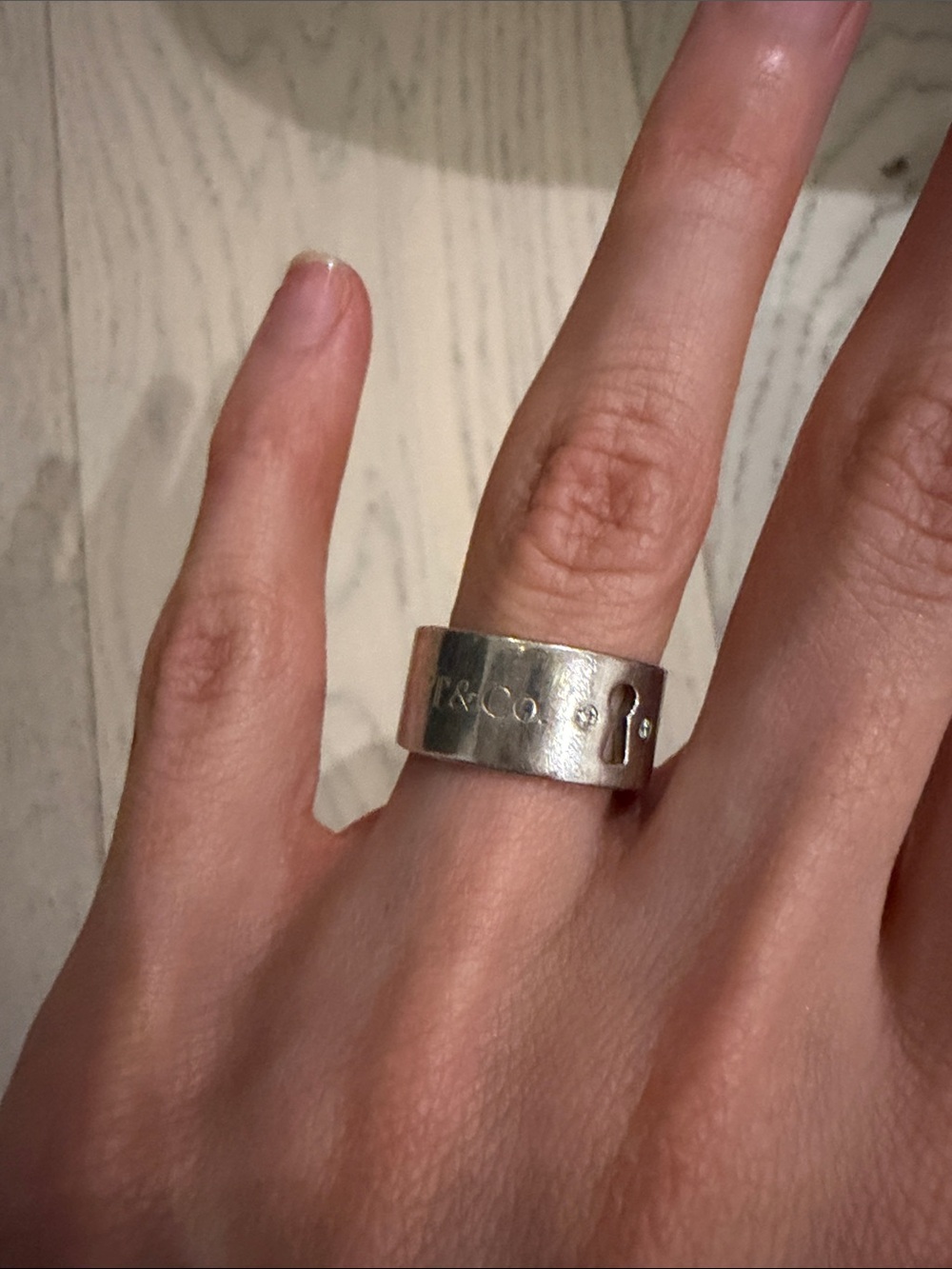Tiffany & Co. Silver Keyhole Band Ring